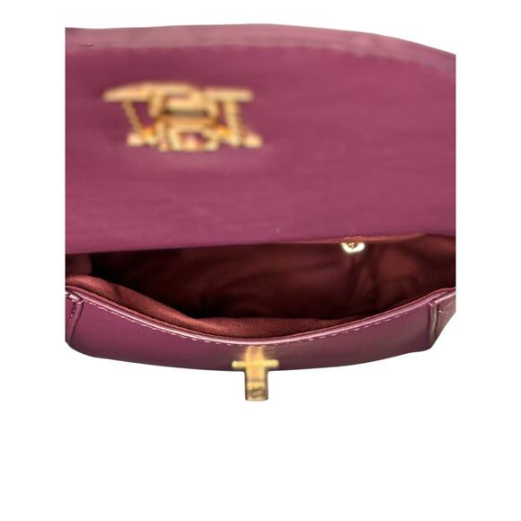 Badgley Mischka Quilted Chloe Pearl Handbag in Plum-NWT - Picture 7 of 8